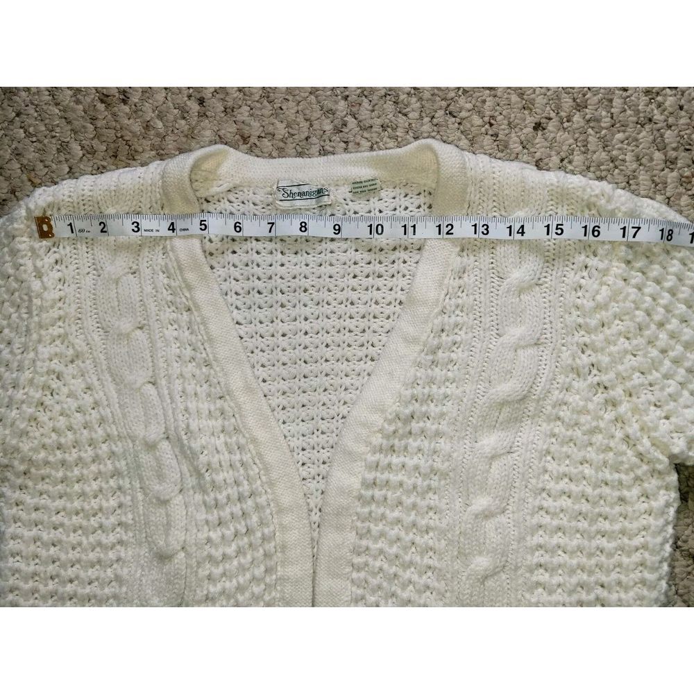 Vintage Ivory‎ Cream Crochet Cardigan Shenanigans Size L Sweater Cottage Boho - Picture 6 of 6